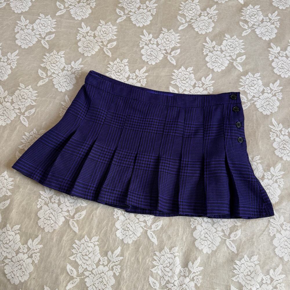 Miley Cyrus x Max Azria Purple Plaid Pleated Mini Skirt Size 11